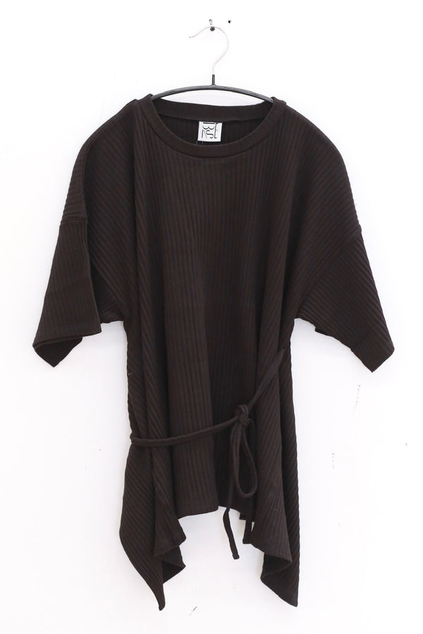 BASERANGE Wool Ribbed Waist T-shirt Portugal BAS-FSHT-RIB-000-Black